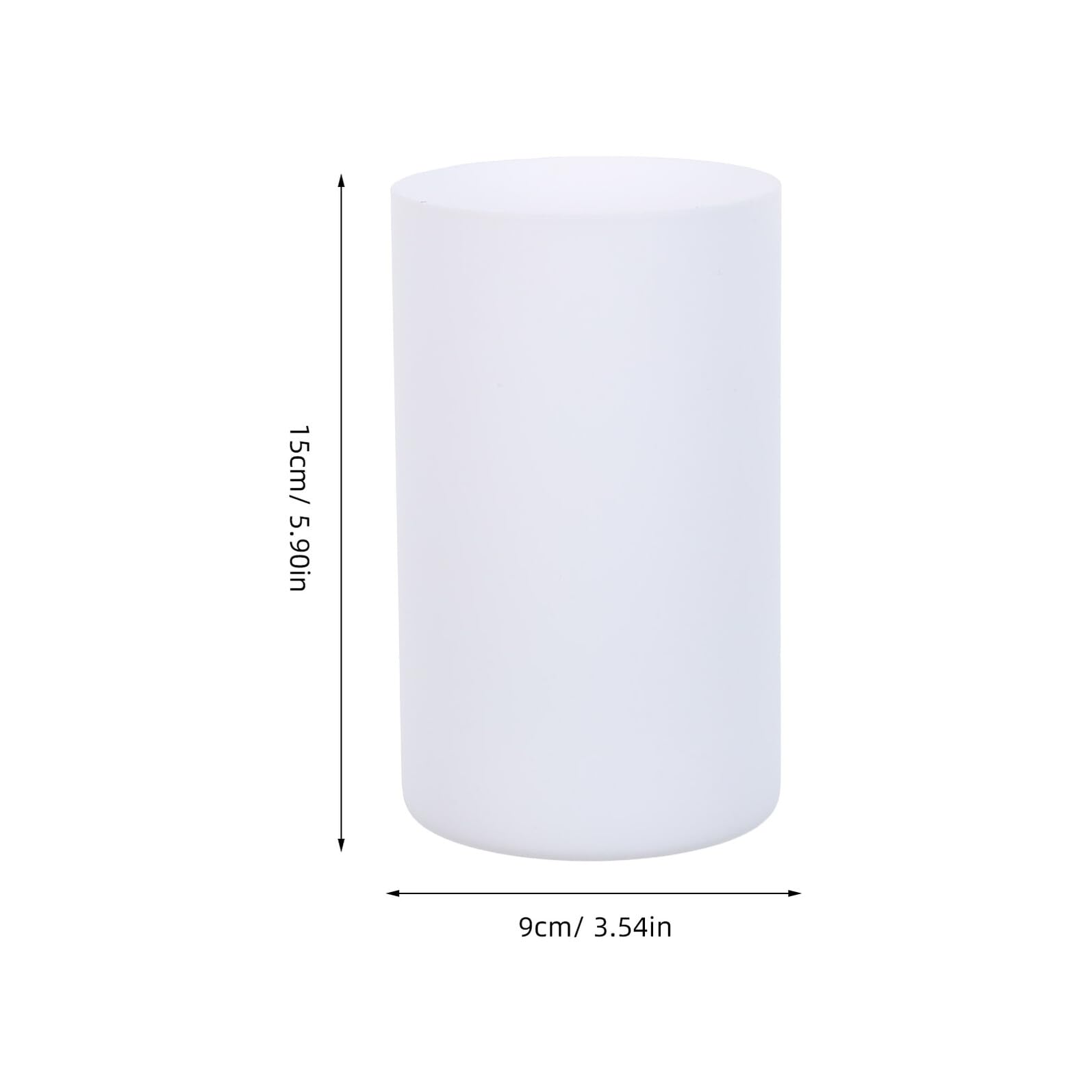 2pezzi Paralume in Vetro Bianco Cilindrico Altezza per Lampade da Terra da Toeletta Lampade da Tavolo