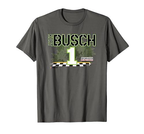 NASCAR - Kurt Busch - Racing Flags T-Shirt, Men, Asphalt Grey, 6X-Large