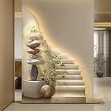 fuente para mural Impresionante escultura de pared en 3D: nuestra escultura de pared con paisaje aporta profundidad y belleza a su hogar, creando una sensación de comodidad y armonía. El diseño realista agrega un toque natural y artístico a cualquier habitación, realzando su sala de estar, entrada u oficina con elegancia visual.
