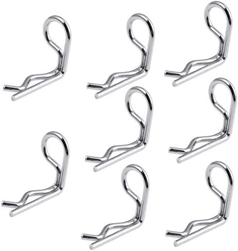 HobbyPark RC Body Clips 90-Degree Angle Springy Pins for All 1/8 Scale & Traxxas 1/10 Slash VXL Rustler Stampede TRX-4 Car Crawler Truck Buggy Drift Touring (20-Pack) (Sliver)