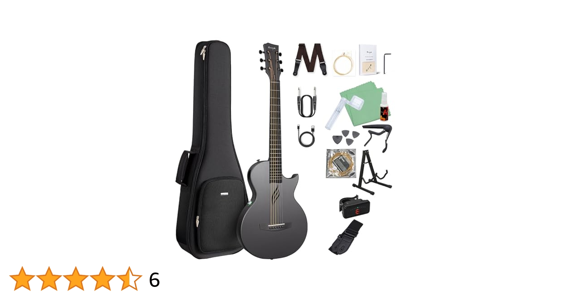 ENYA NOVA GO/SP1 Black ミニギター Nova Go Sp1: Carbon Fiber Electric Acoustic Travel Guitar