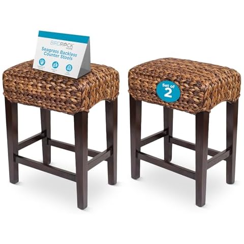 Bird Rock Home Seagrass Backless Counter Stool - Set of 2 Cover