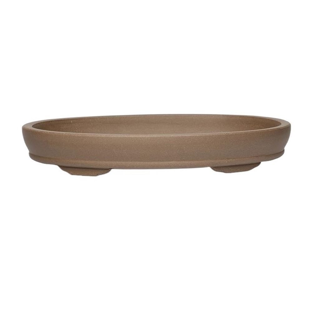 Flower Pot Tray Plant Drip Tray 16.9 Inch Elliptical Pallet, Purple Sand Clay Home Flower Pot Saucer Ikebana Bowl