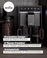 Wilfa Volo Automatic Kaffeevollautomat I Kompakter Vollautomat mit Milchsystem & 1,5L Wassertank I 5 Mahlgrade, Double Shot & 2-Tassen-Funktion I Espresso, Cappuccino & Latte auf Knopfdruck – Ansicht 6