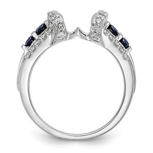 Diamond2Deal 14K White Gold Diamond Sapphire Enhancer Ring Guard Wrap 0.388 cttw2