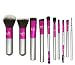 Makeup Travel Brushes With Case - 10 Custom Size Brushes In A Hard Case Organizer Which Fits Easily into All Types Of Traveling Bags And Carry On Bag, This Is A Womens Travel Essential For Women To Or