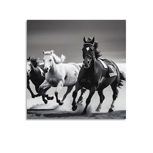 Toile murale abstraite chevaux pour salon moderne peinture 60x60