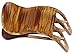 Parcelona French Simply Bear Paw Brown Streaks Medium 3â€ Celluloid Acetate Side Slide In Jaw Yoga Fine Hair Claw Clip for Women and Girls (Brown Streaks)