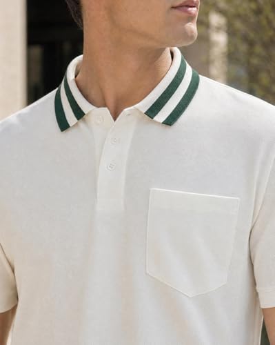 Image of Nobero Striped Collar Regular Fit Polo T Shirt for Men | Polo t-Shirts for Men | Regular Fit | Striped Collar | Premium Fabric | Casual & Smart Casual