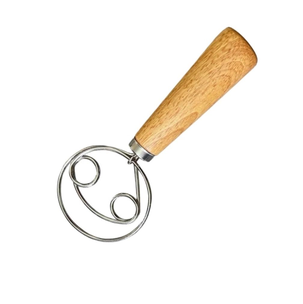 Batidor Varillas Cocina Batidor De Huevos Con Mango De Roble, Batidor Manual De Polvo, Mezclador De Harina, Bobina De Masa De Acero Inoxidable, Varilla Agitadora, Herramientas De Cocina Barillas Batir