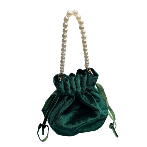 MSTZA Bolsos de Terciopelo Dorado para Mujer, Bolsos pequeños con Perlas para Boda, Fiesta de Noche, Bolso de satén, Bolso de Mano para Dama de Honor