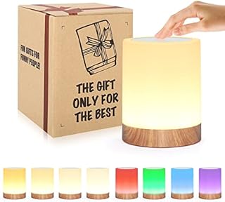 Table Lamp, UNIFUN Touch Sensor Bedside Lamps, Dimmable Warm White & Color Changing RGB Light for Bedroom,Living Room . Gift Pack for Mom , Fathers Day and Other Holiday Use (Size-2)