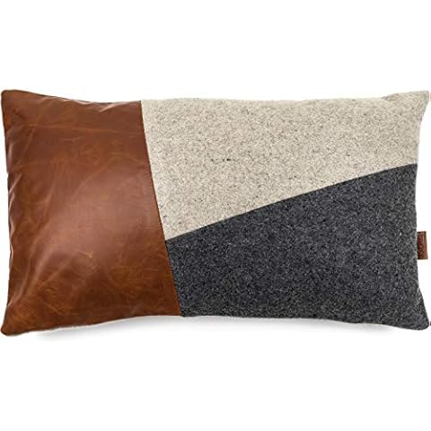 Almohada Decorativa Fieltro con Cuero Auténtico de MIQIO Cover