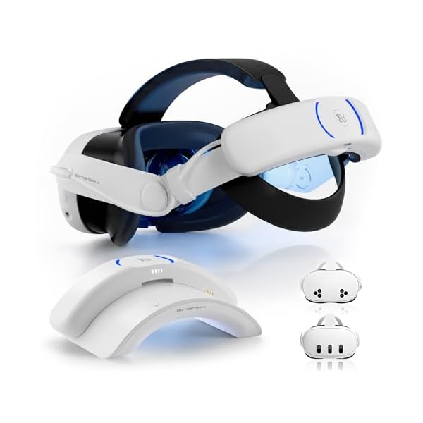 T3 Plus Battery Head Strap for Meta Quest 3/Quest 3S, Rechargeable Battery Pack(2x8000mAh) with Charging Dock Accessories, Adjustable Elite Strap for Quest 3/Quest 3S