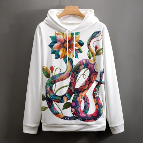 Sweat à capuche serpent coloré confortable pour affronter la fraîcheur