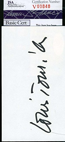LOUIS JOURDAN JSA COA Hand Signed 3X5 Index Card Autograph Authenticated