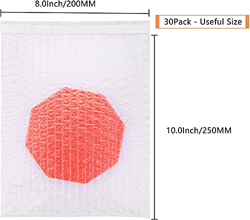 30Pack Bubble Out Bags Pouches 8" X 10" Clear Self Sealing Bubble Pouch Bags, Lightweight Double Walled Bubble Cushioning Bags, Protective Wrap Shockproof Foam Bags For Shipping, Packing, Moving #TOP1