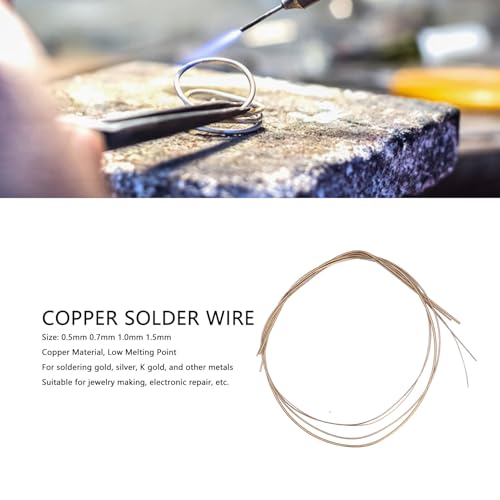 Image of 4Pcs Copper Solder Wires Set, Great Flexible Low Melting Point Easy to Use 0.5mm 0.7mm 1.0mm 1.5mm Soldering Wire for Jewelry Making