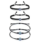 ARTIFICIAL TREE Handmade Nazariya 6 mm Evil Eye Charms Black Thread Bracelet Adjustable for Women, Men, Girls & Boys 4 Piece (BLACK)(AT GIRLS BRCT 036)