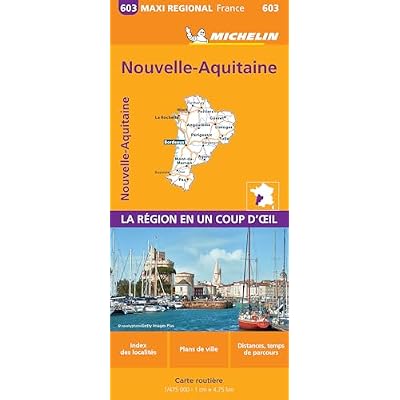 Aquitaine, Limousin and Poitou-Charentes , France - Michelin Maxi Regional Map 603: Map