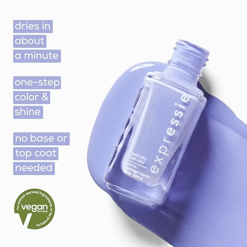 essie Szybkoschnący lakier do paznokci "expressie", formuła wegańska bez składników pochodzenia zwierzęcego, nr 425 trick clique, różowy, 1 x 10 ml