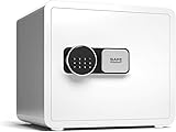 Caja fuerte segura y duradera, ignífuga, impermeable, caja fuerte electrónica con contraseña, pequeña caja de seguridad para el hogar, mesita de noche, todo de acero, caja de seguridad invisible, 20