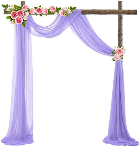 Wedding Backdrop Curtain 70*550cm, Backdrop Curtain Wedding, Backdrop Sheer Fabric, Backdrop Curtains for Events, Tulle Curtains Pleat Drapes Party Photography Background Voile Chiffon (Wine)