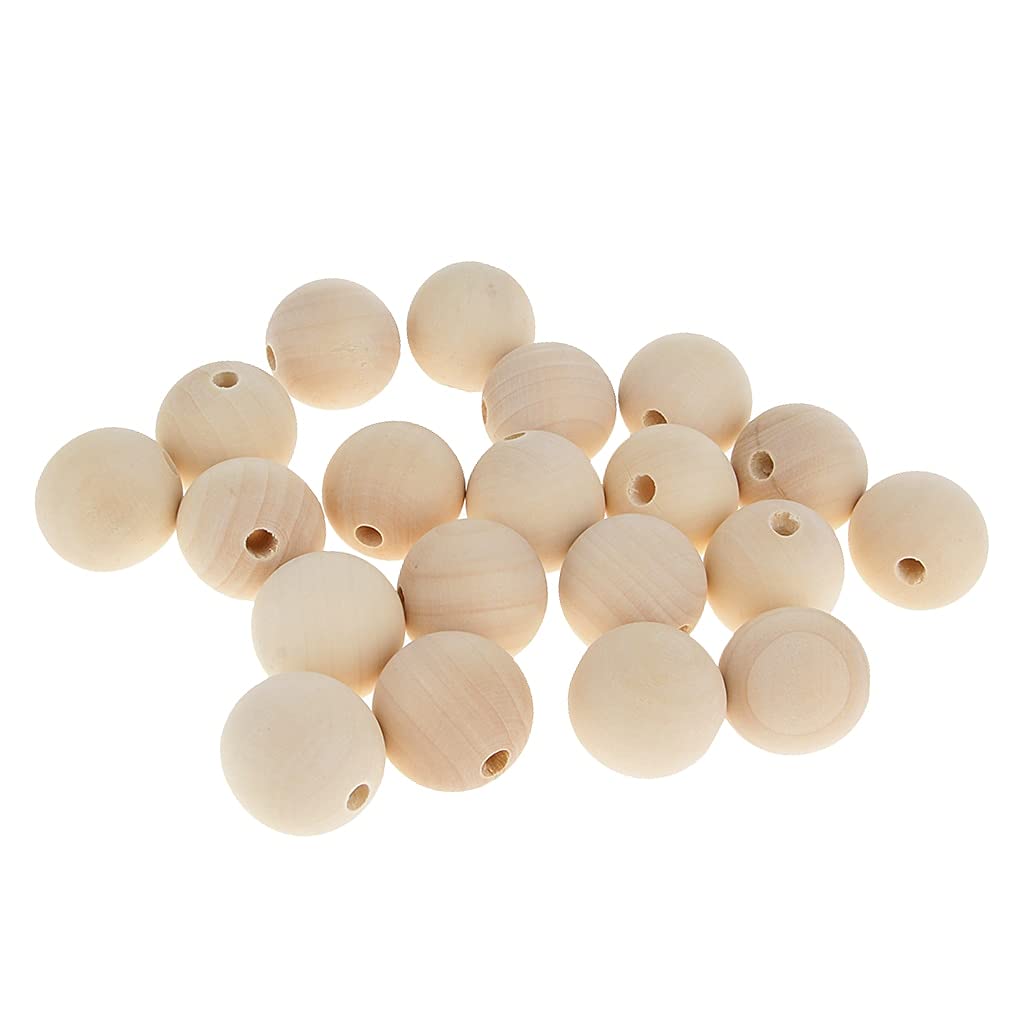 Cuentas de madera grandes de 35 mm con perforación amplia NK803 para enhebrado fácil