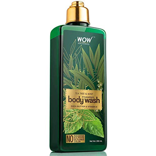 Image of WOW Skin Science Tea Tree & Mint Foaming Body Wash - No Parabens, Sulphate, Silicones & Color - 250mL