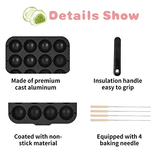 Non-Stick Takoyaki Grill Pan Non-Rusty Takoyaki Pan With Baking Needle, Even Heat Conduction- Easy To Demold And Clean-Takoyaki Plate Takoyaki Maker Takoyaki Pan Mold, Support Gas/Electric Stove/Oven #TOP1
