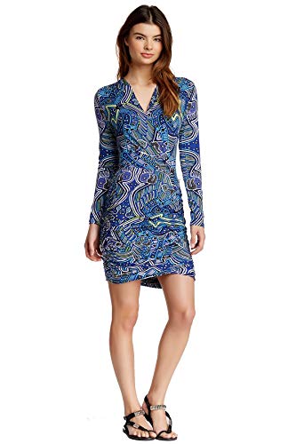 Mara Hoffman Women's Cross Drape Ruched Dress (Mola Blue, Medium)