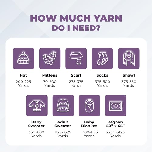 Image of Mary Maxim Maximum Value Acrylic Yarn for Crocheting and Knitting, Soft Worsted Weight Purple Yarn 4, Ideal for Blankets, Sweaters, Hats, and Scarves, 8 oz Skein (474 Yds), Medium Violet - 1 Skein