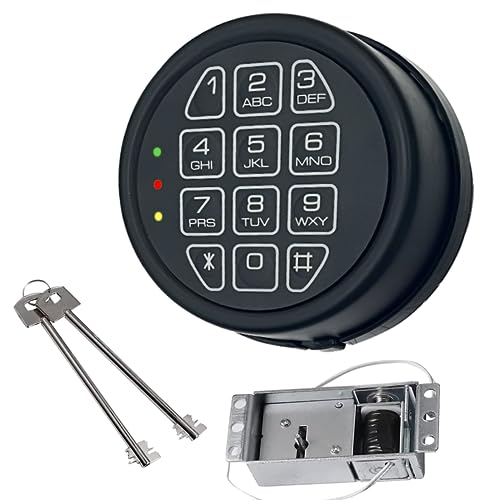 High Security Electronic Safe Lock Replacement Keypad with Solenoid Lock & 2 Override Keys, Fit Safe Box and More