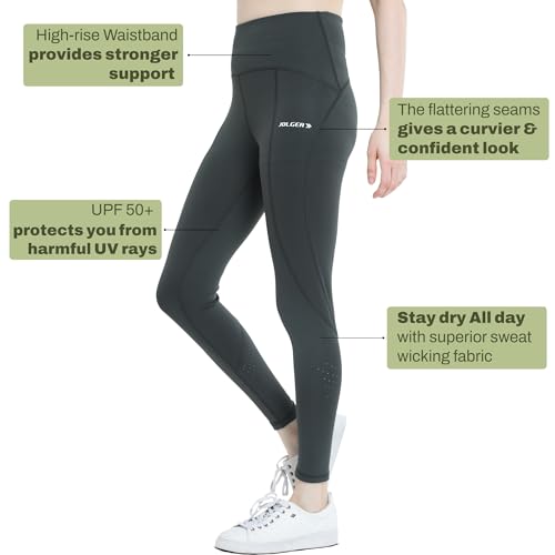 Image of High-Waist Workout Tights for Women - Breathable, Stretchable Activewear Leggings with UV Protection Stylish Sweat-Wicking Gymwear Perfect for Gym, Pilates, Yoga, and Fitness Enthusiasts
