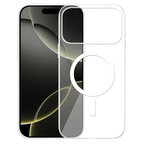 Image of amazon basics Clear Magnetic Case Cover for iPhone 17 Pro [Compatible with MagSafe Accessories] Slim Shockproof Magnetic Transparent Phone Cover Case