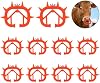 10 Paquetes de Anillo Nasal para Destetar Becerro Ajustable de Plástico con Púas Reforzado | Clip Nasal Sin Perforación, Herramienta de Destete Reutilizable Antichupón para Ganado Bovino, Becerro, Novilla, Burro, Fácil de Instalar (Naranja) 2