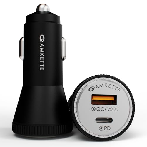 Image of MOZEN by Amkette 81W Car Charger Type C 45W PD + USB-A 36W QC Dual Port Car Charger | Metallic Grey ABS Build with Safety Protections | Multi-Device Compatible for Smartphones, Tablets & Laptop