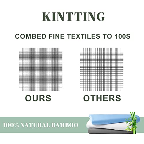 Lianlam 100% Bamboo_ Sheets - Queen Size Sheets Set 4 Piece ，Cooling Bed Sheets Super Soft Breathable Luxury Sheets 16Inch Deep Pocket - Wrinkle And Hypoallergenic (Grey, Queen) #TOP6