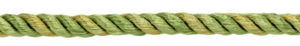 Corde torsadée 1 cm vert clair et jaune pour macramé et rideaux