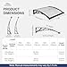 Awning for Door Entrance with Drainage Sink,32x48 Inch Awnings for Doors,Window Canopy Exterior with Plastic Steel Bracket,Polycarbonate Cover,UV,Rain,Snow Protection for House,Porch,Patio,Deck