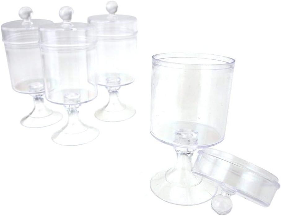 12 pcs Plastic Candy Containers Fillable Jar Party Favors Quinceanera Recuerdos 5.1" x 1.75"