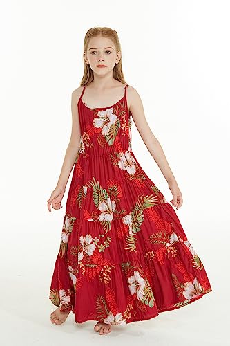 Girl Hawaiian Maxi Tiered Dress in Pineapple Garden3