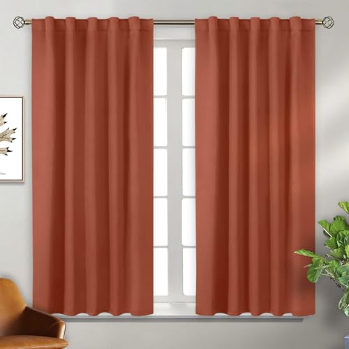BGment Terracotta Room Darkening Curtains for Bedroom, 2 Panels, 42x54 Inch