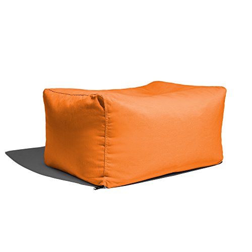 Jaxx Leon Outdoor Bean Bag Ottoman Bench, Premium Sunbrella, Tangerine #TOP17