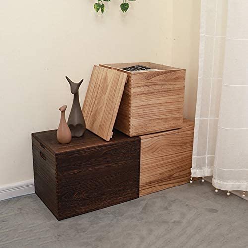 Repose-pieds en bois massif avec rangement et housse pour salon - 7