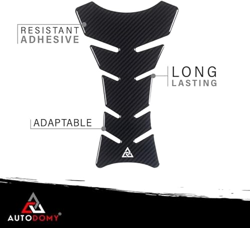 Autodomy Tankschutz Tankaufkleber für Motorrad Farbe Carbon V1 | Tankpad Motorrad Universell 20x12,5 cm | Geeignet für Alle Motorradmarken