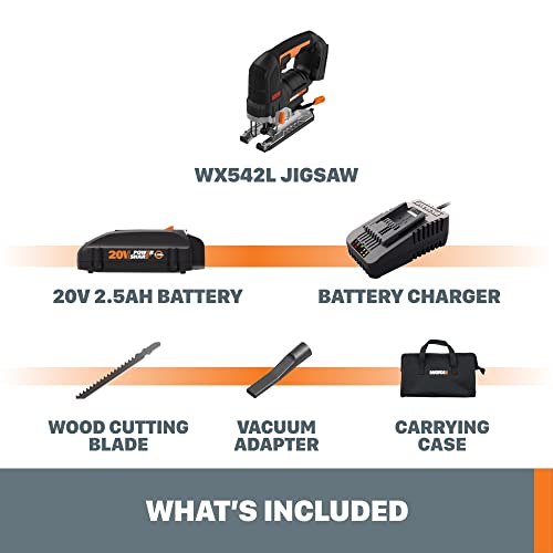 WORX Cordless Jigsaw, 20V Brushless, WX542L - image 6