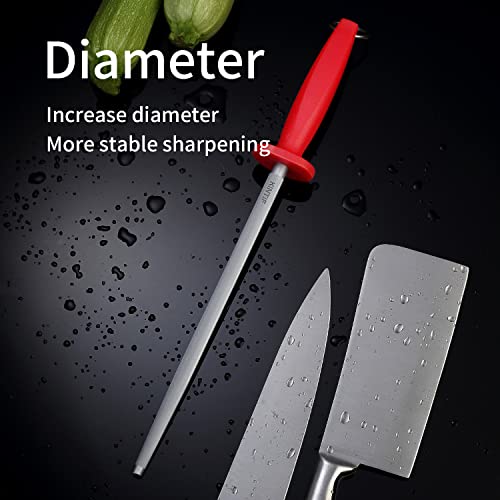 Kintif 10 Inch Honing Steel Honing Rod, Kitchen Knife Sharpener, High Carbon Steel, Fine Lines, High Hardness,Helps Repair Restore Polish Blades Sharpening Steel #TOP4