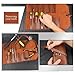 Vintage PU Leather Tool Roll - Large Capacity Waterproof Wrap for Hardware Tools, Camping & DIY Accessories