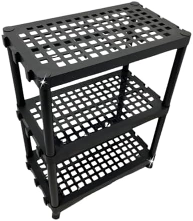 Estante Plástica Multiuso 3 Prateleiras Reforçada Preta